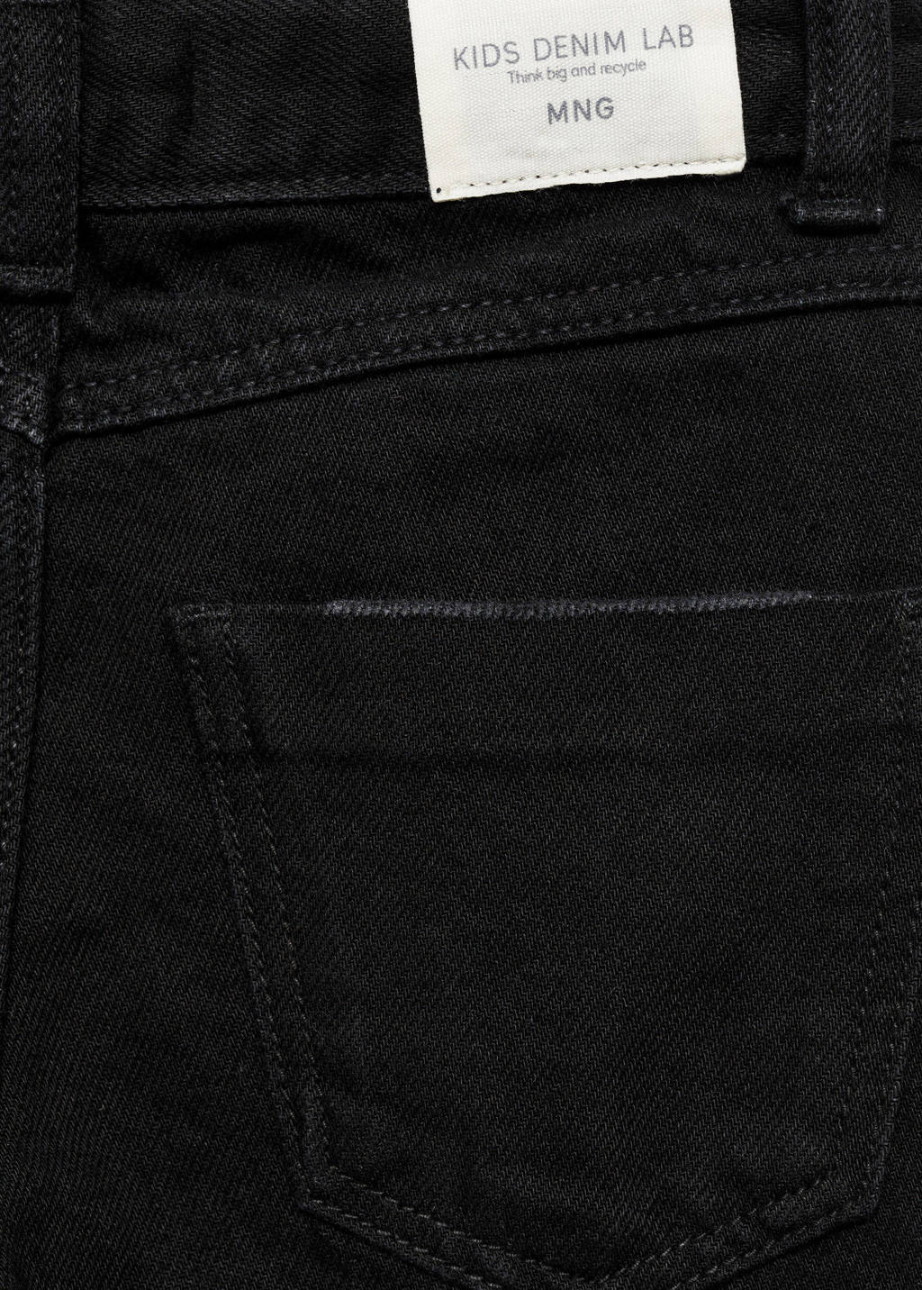 Mango Kids high waist wide leg jeans zwart