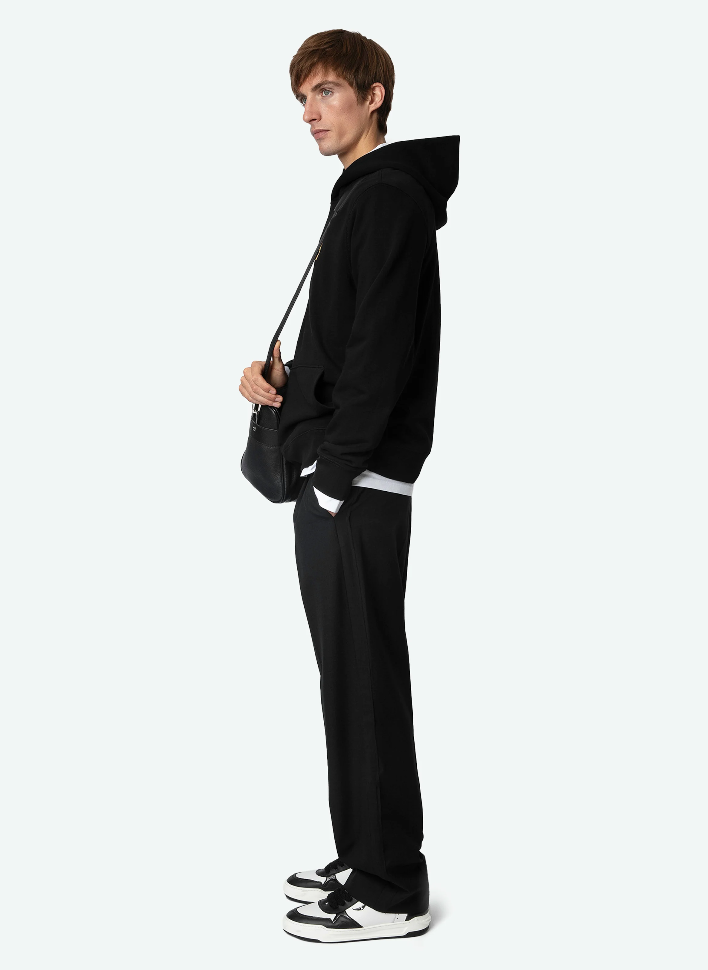 SANCHI - Sweat à capuche en coton | Noir
