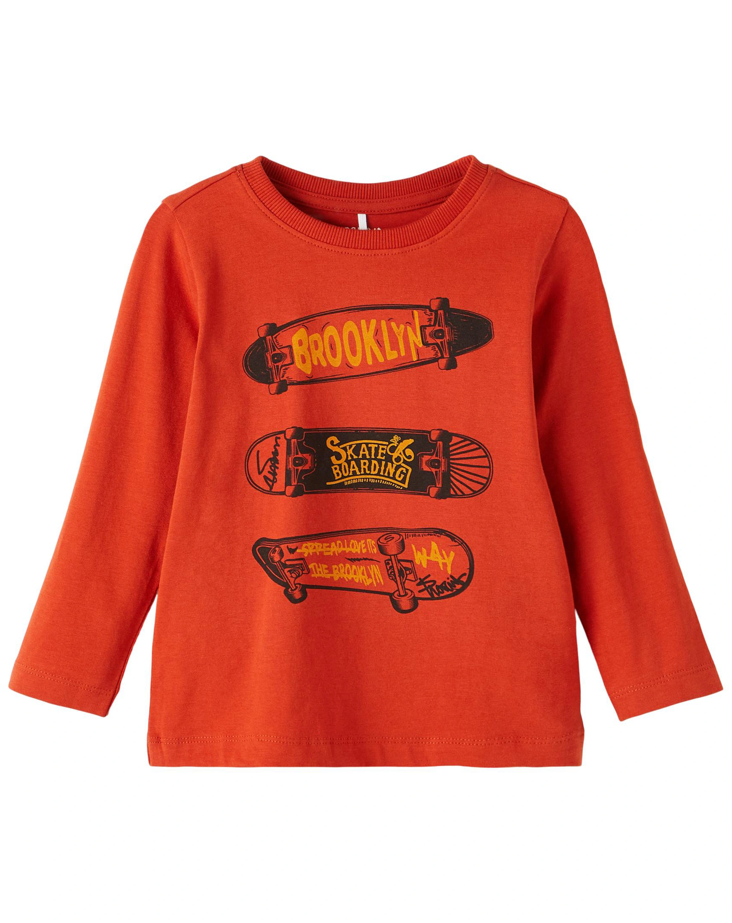 Langarmshirt NMMLAFUN in rooibos tea