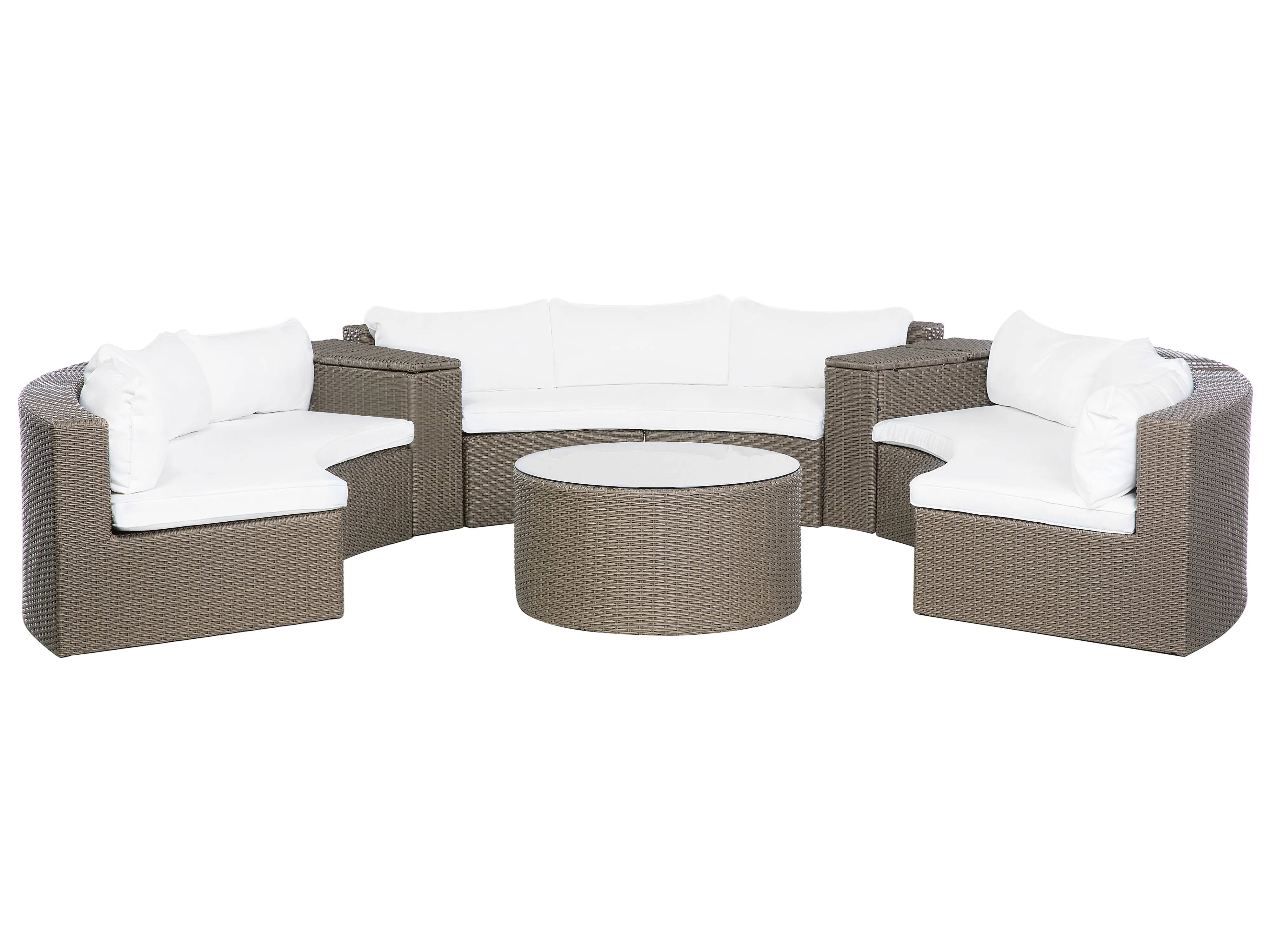 Loungeset met tafel 9-zits SEVERO PE rotan Bruin