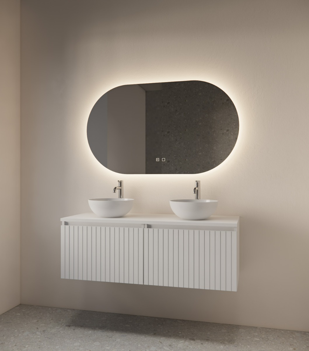 Gliss Design Orion spiegel horizontaal met LED-verlichting en verwarming 140x70cm
