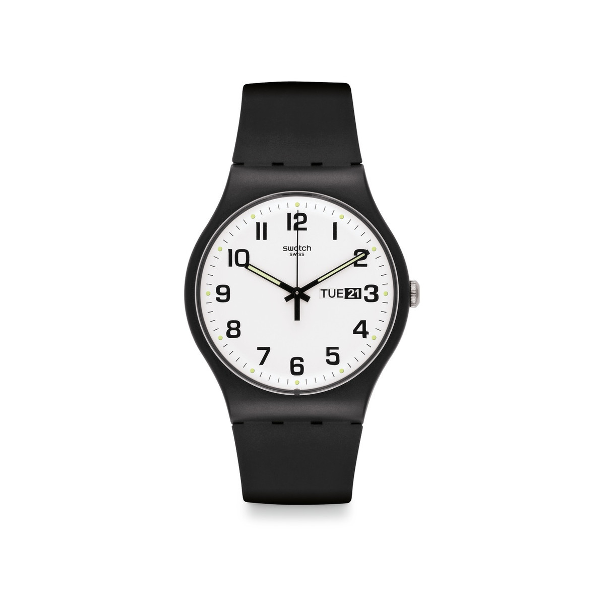 Montre Swatch New gent biosourceds Twice again homme matériaux biosourcés noirs