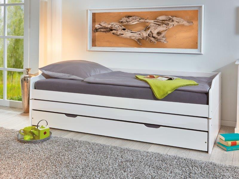 Sofabett LOTAR - weiß - Massivholz - 90x200 cm