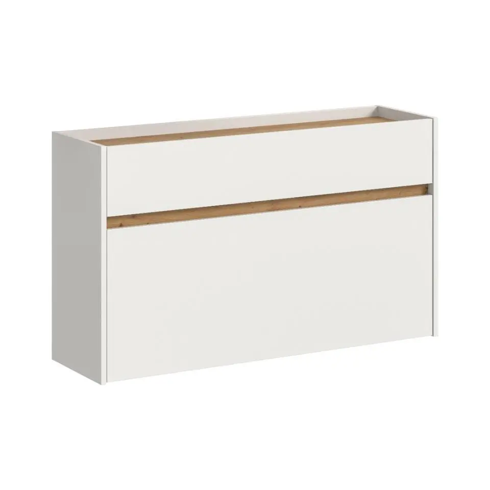 Hioshop Drive schoenenkast 1 vouwdeur- 1 lade wit