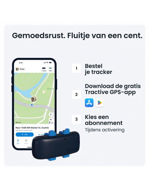 Tractive Gps Dog 4 Hondentracker En Activiteitenmonitor 17x71x28 mm - Hondenlocatievinder