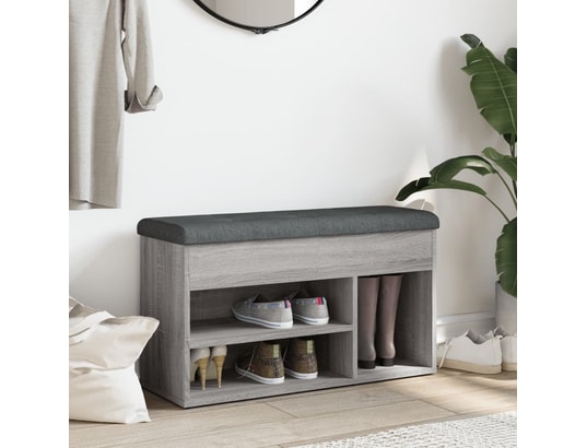 VIDAXL - Banc à chaussures sonoma gris 82x32x45,5 cm bois d'ingénieri...