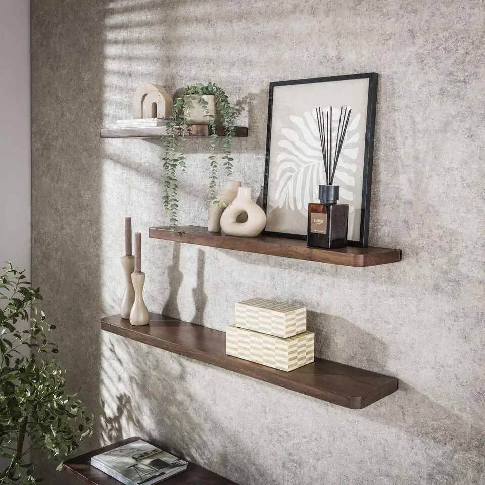 Fraaai - Marino wandplank - 60 cm - acaciahout - bruin