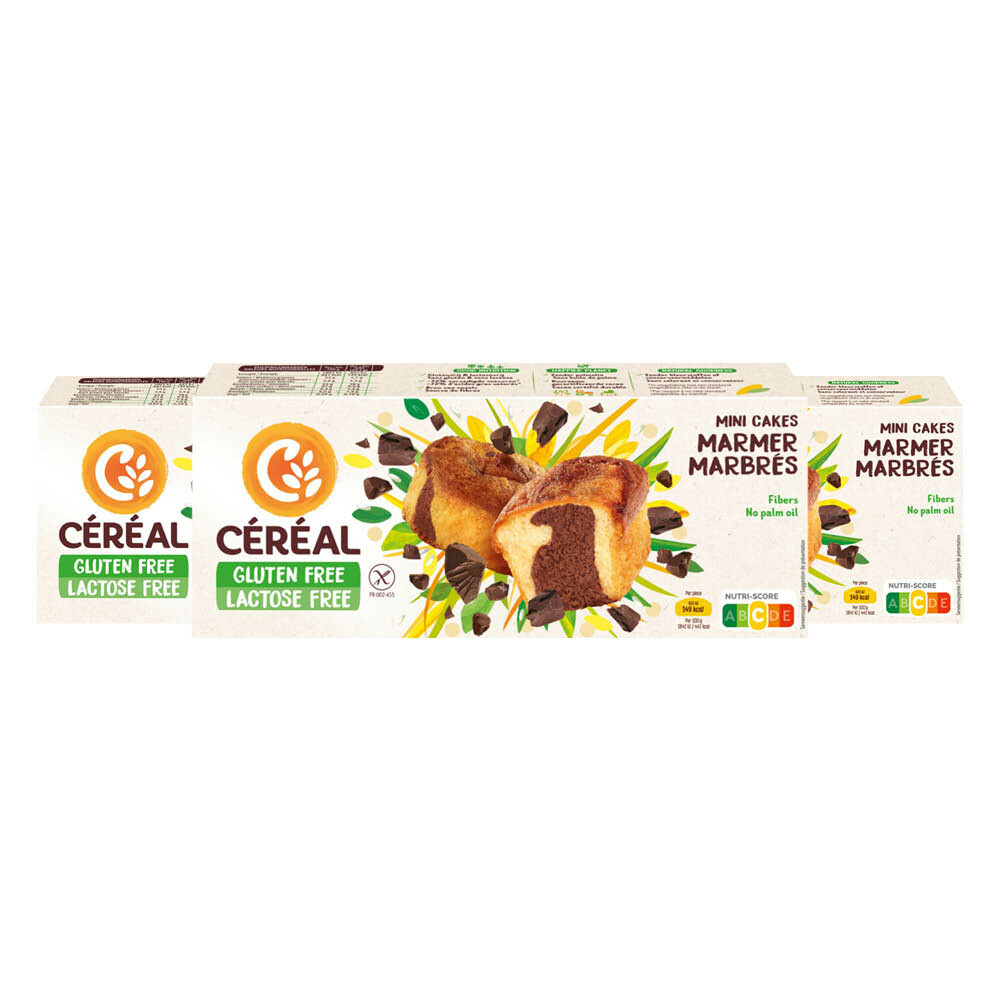 3x Céréal Mini Cakes Marmer Glutenvrij en Lactosevrij200 gr