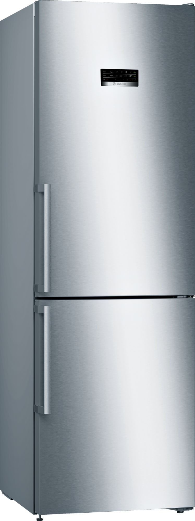# PRODUTO RECONDICIONADO # Refrigerador Combinado Independente Série 4 186 x 60 cm Aço Inoxidável Resistente a Impressões Digitais KGN36XIEP-B