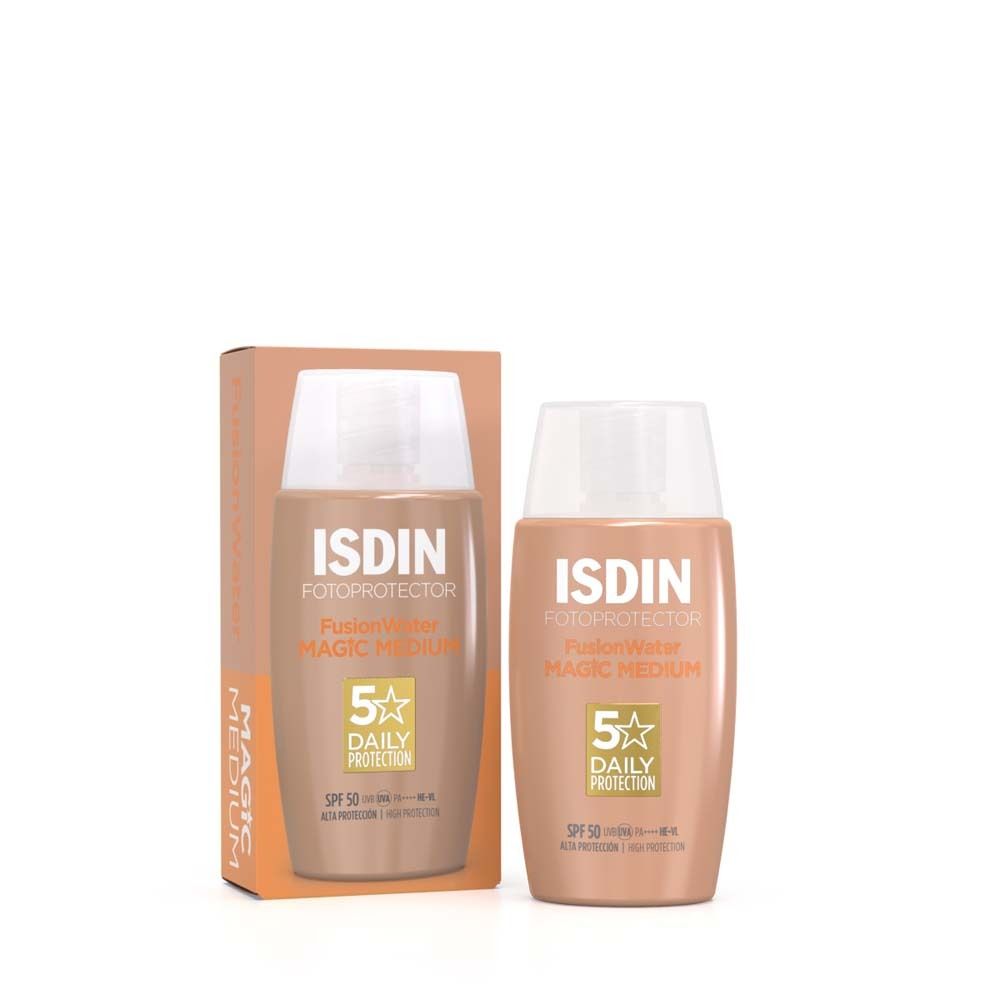 Fotoprotector ISDIN Fusion Water Color Medium LSF 50 ultraleichter getönter Sonnenschutz für leicht gebräunte Haut