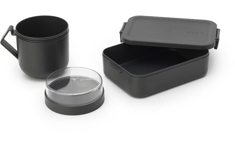 Lunchbox Make & Take DunkelgrauSet mit Lunchbox und Suppentasse