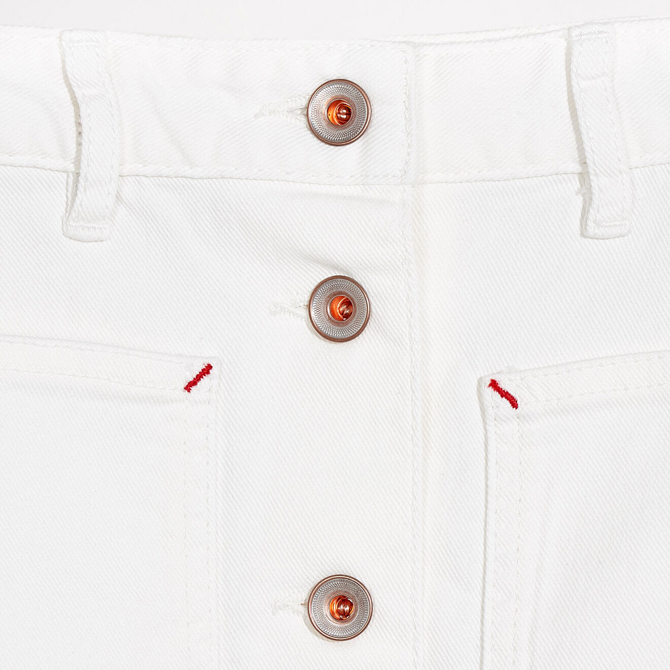 Bellerose Jupe crayon en jean Pepsie blanche