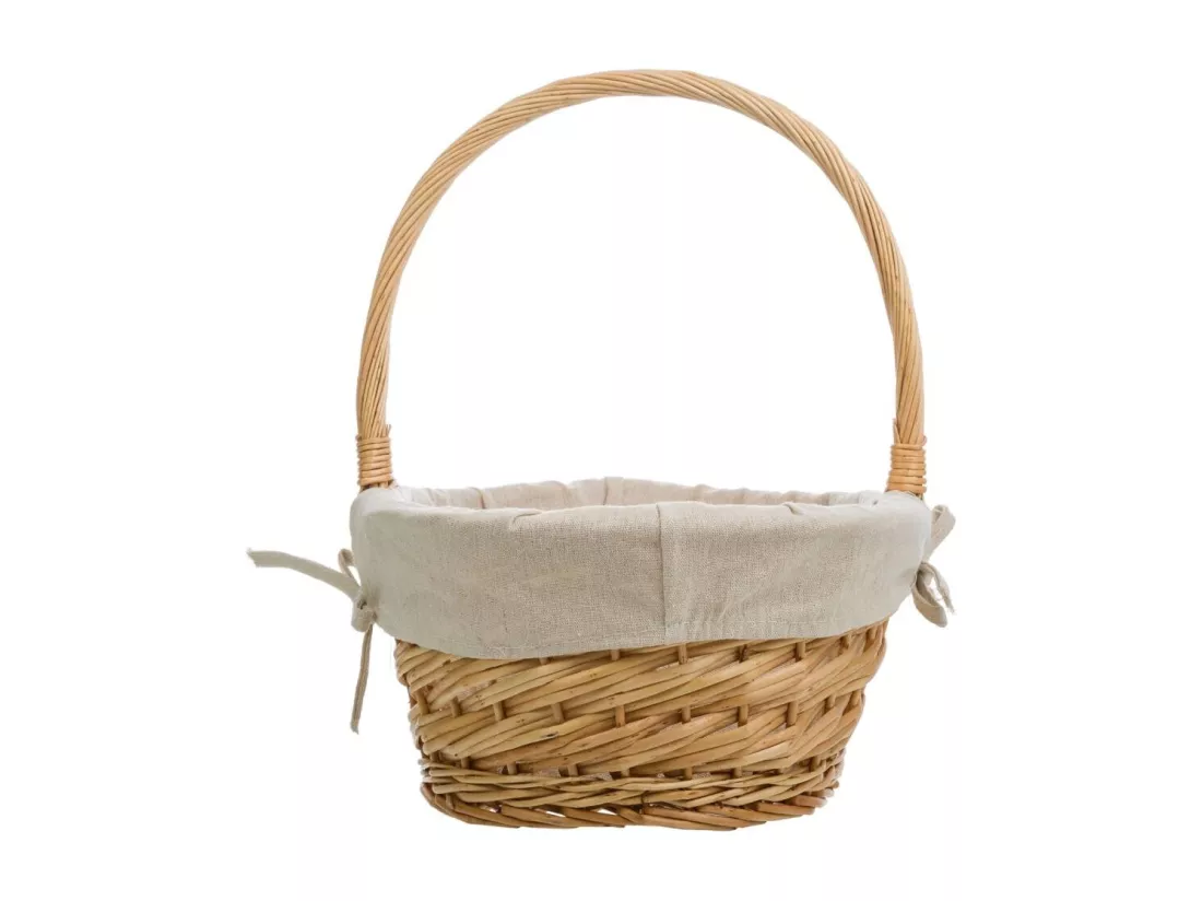 Ensemble de 3 paniers en osier marron doublés