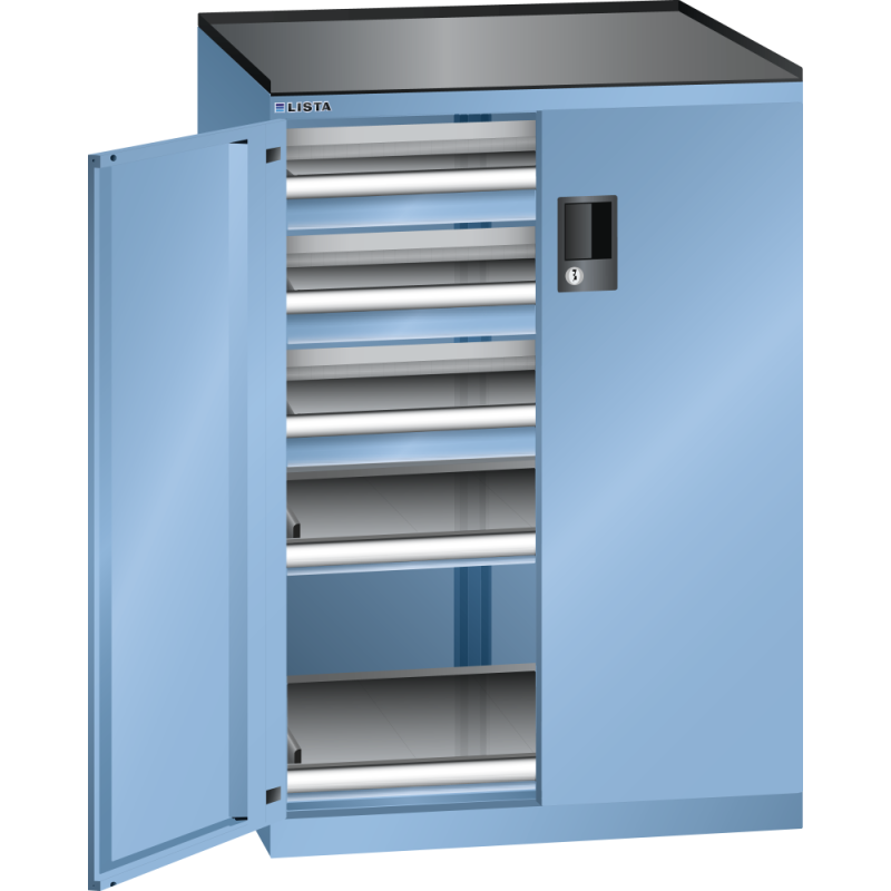 Armoire portes battantes Lista 36x27E - 2 rayons extensibles charge 200 Kg