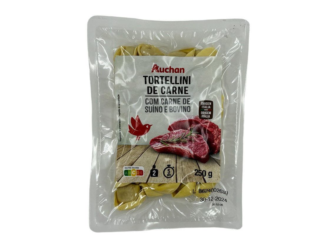 TORTELLINI AUCHAN RECHEADO COM CARNE 250G