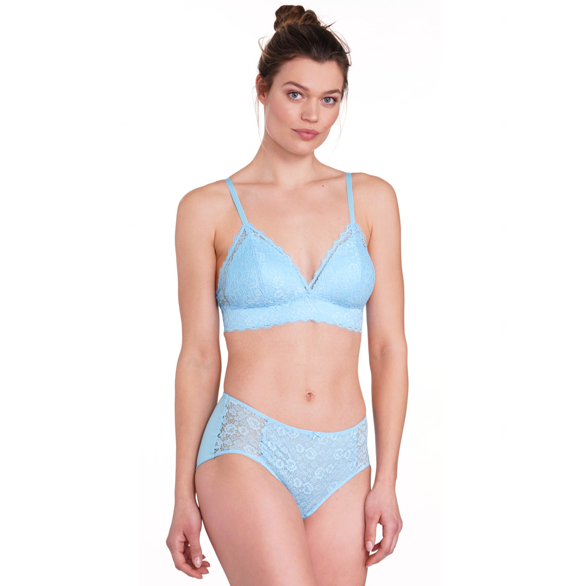 Gina Benotti 2 Damen Pantys aus Mikrofaser hellblau / weiss