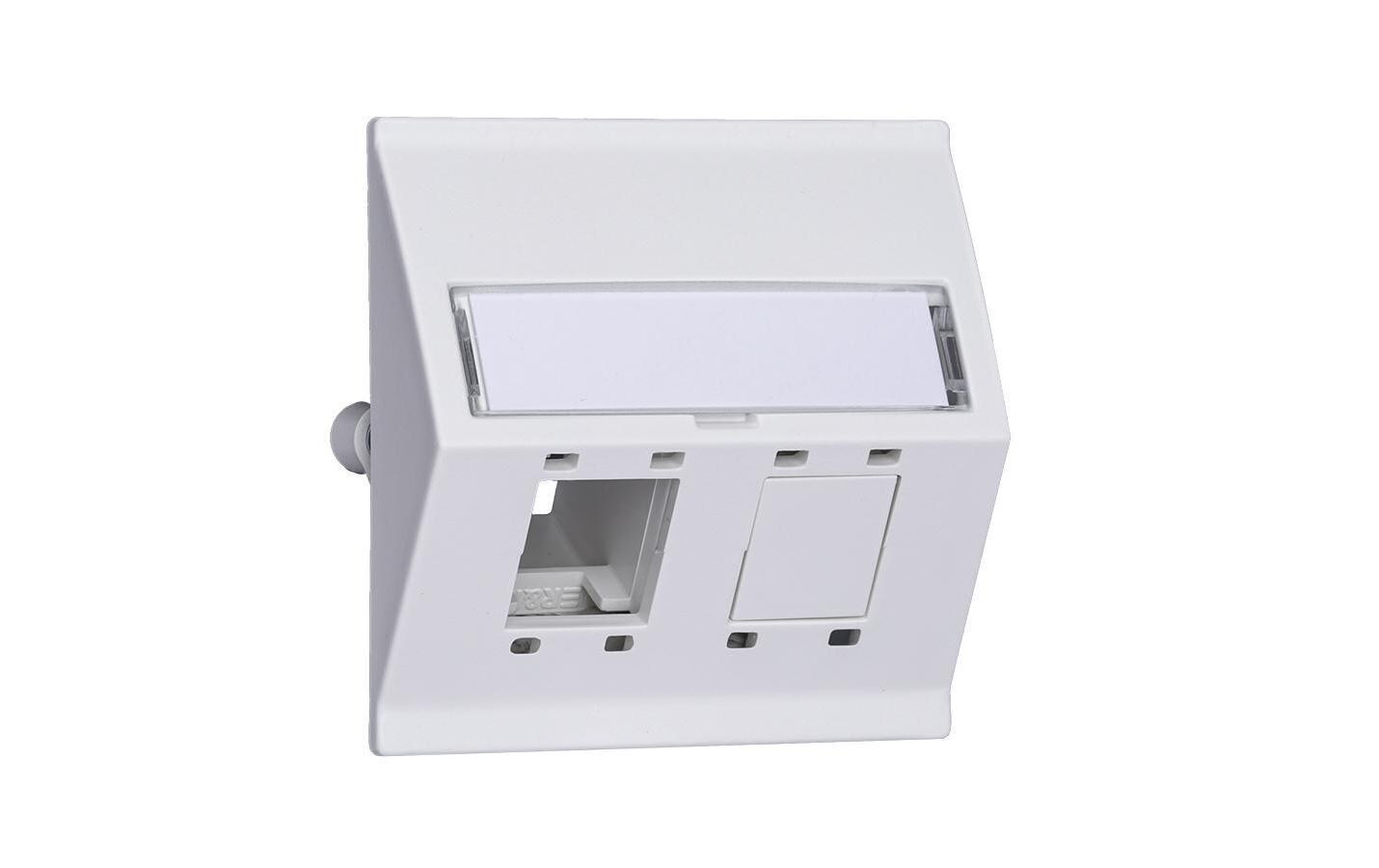 Netzwerkdose EDIZIOdue 60 x 60, 2 Port leer Kombi ws Cat 5 6Netzwerkdose,