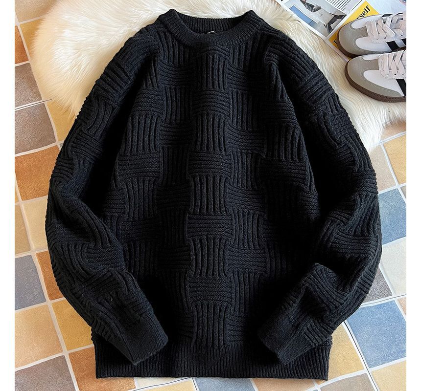 Dandyluxe - Effen oversized trui met ronde hals