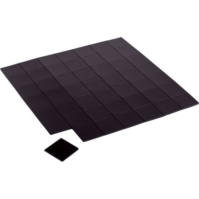Carrés magnétiques adhésifs 14 x 14 mm - plaque de 49