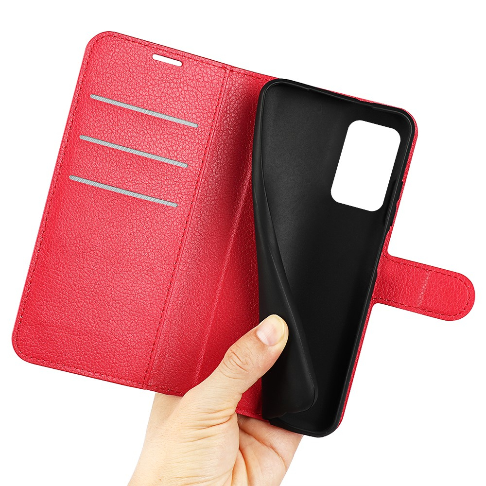 Samsung Galaxy A33 5G Leder Tasche Flip Cover Litchi Look - Rot