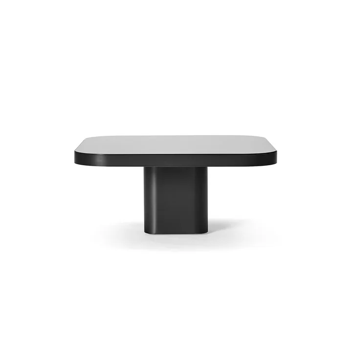 ClassiCon - Bow Couchtisch, No. 3, 70 x 70 x 31 cm, Stahl schwarz / Glasplatte schwarz