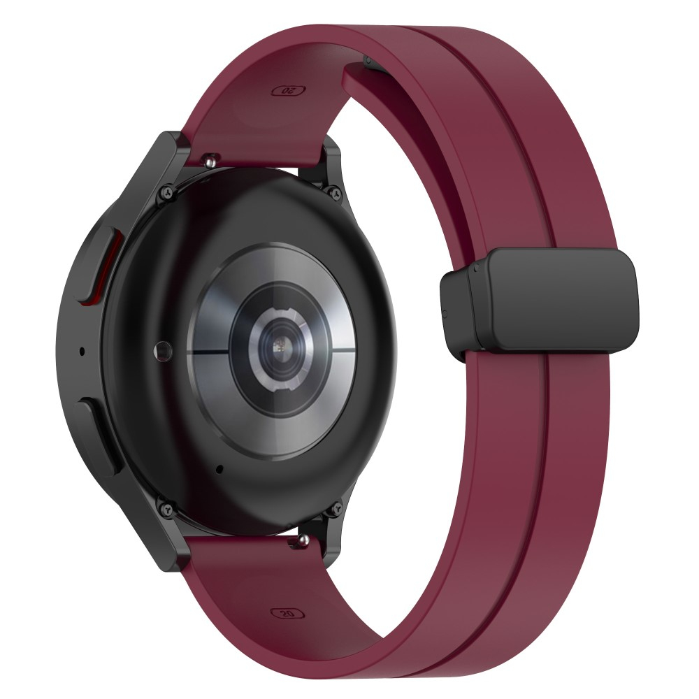 Samsung Galaxy Watch Active 2 (40mm) Magnet Silikon Armband Split Design (Gelenkumfang: 180 - 220mm) - Weinrot