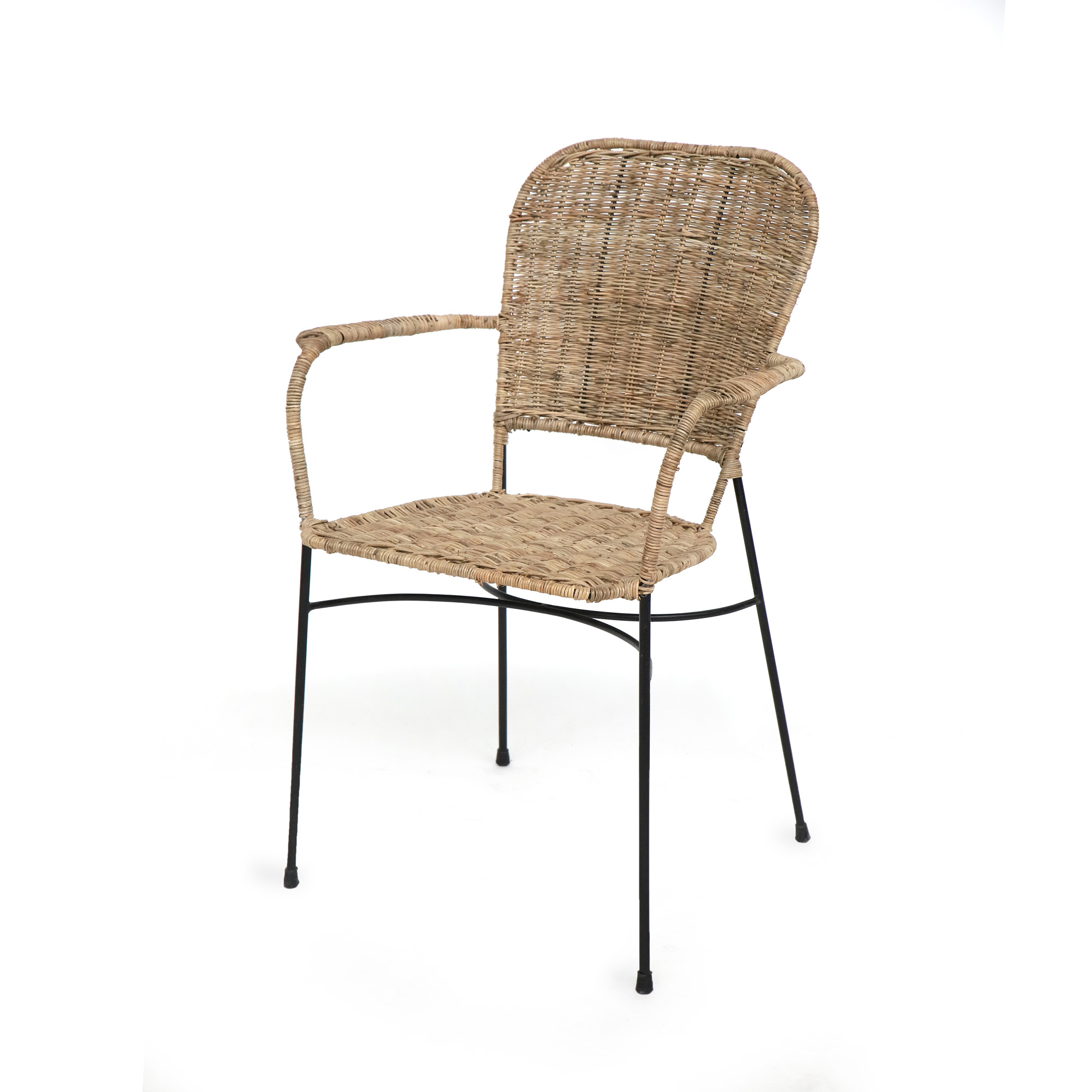 Rattan-Stuhl 'Torn', natur, schwarz, B 54 cm, L 56 cm, H 83 cm von fischer's lagerhaus