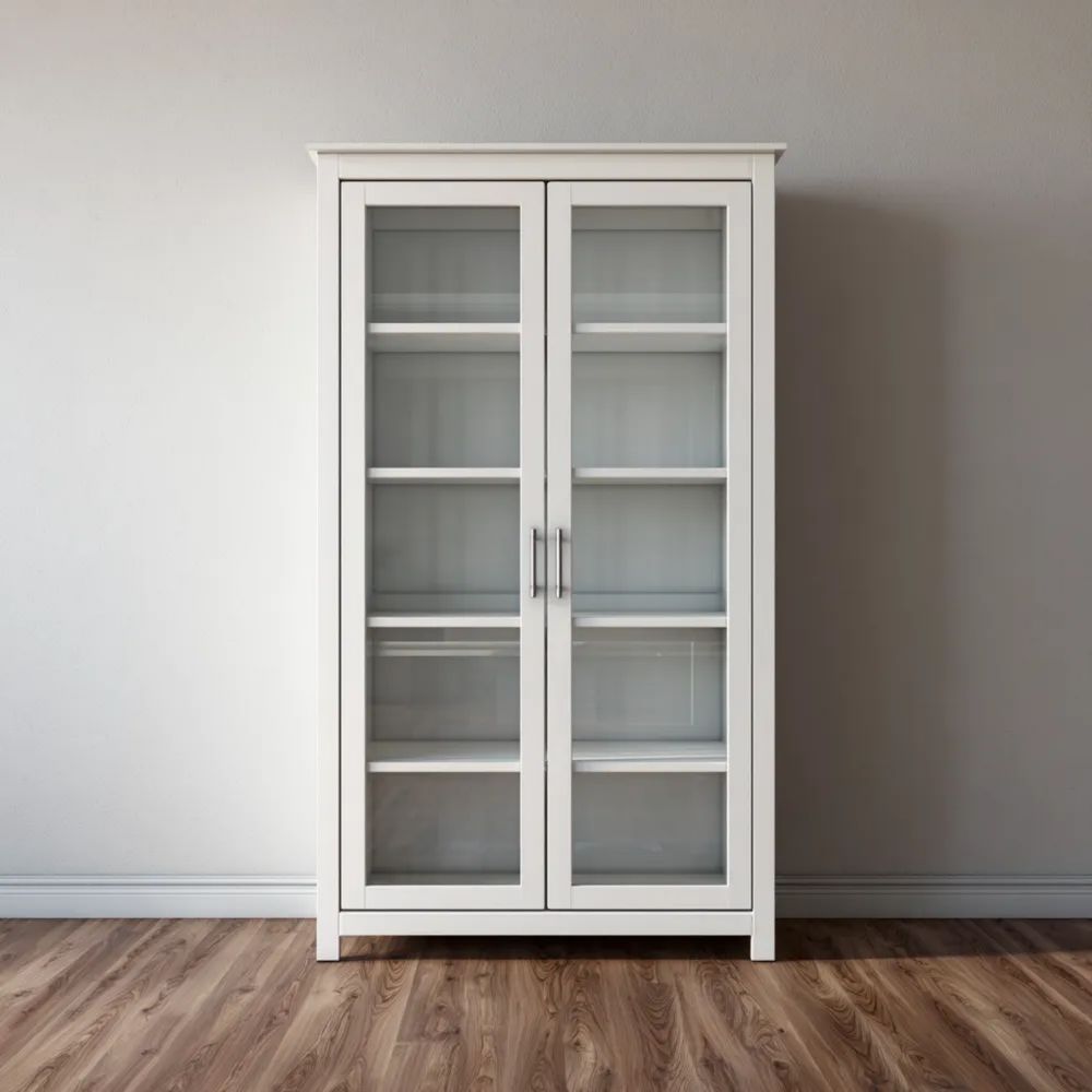 Vitrine Holz Weiß 120x40x200 cm - Klassisches Design