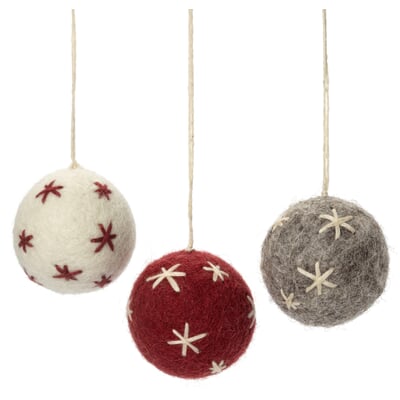 Christbaumkugeln bestickt Filz