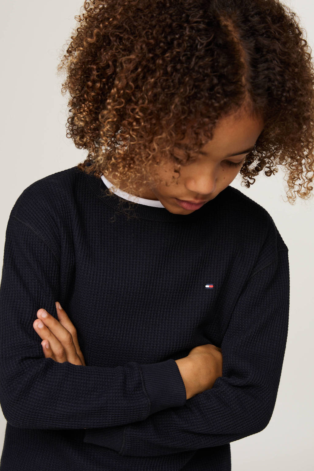 Tommy Hilfiger gestreepte longsleeve donkerblauw