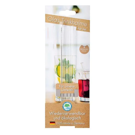 Zielonka Glas-Trinkhalme 4er Set