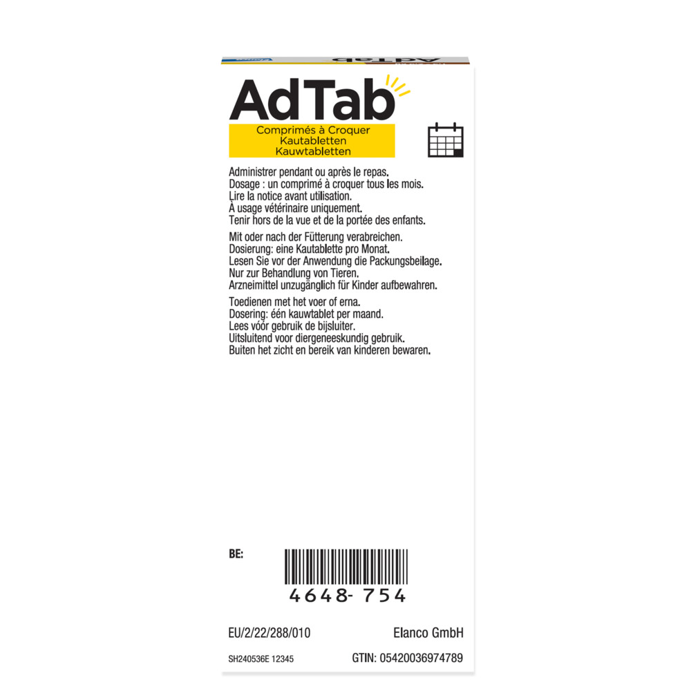 AdTab Anti Vlo en Teek Kauwtabletten Hond >22-45kg3 tabletten