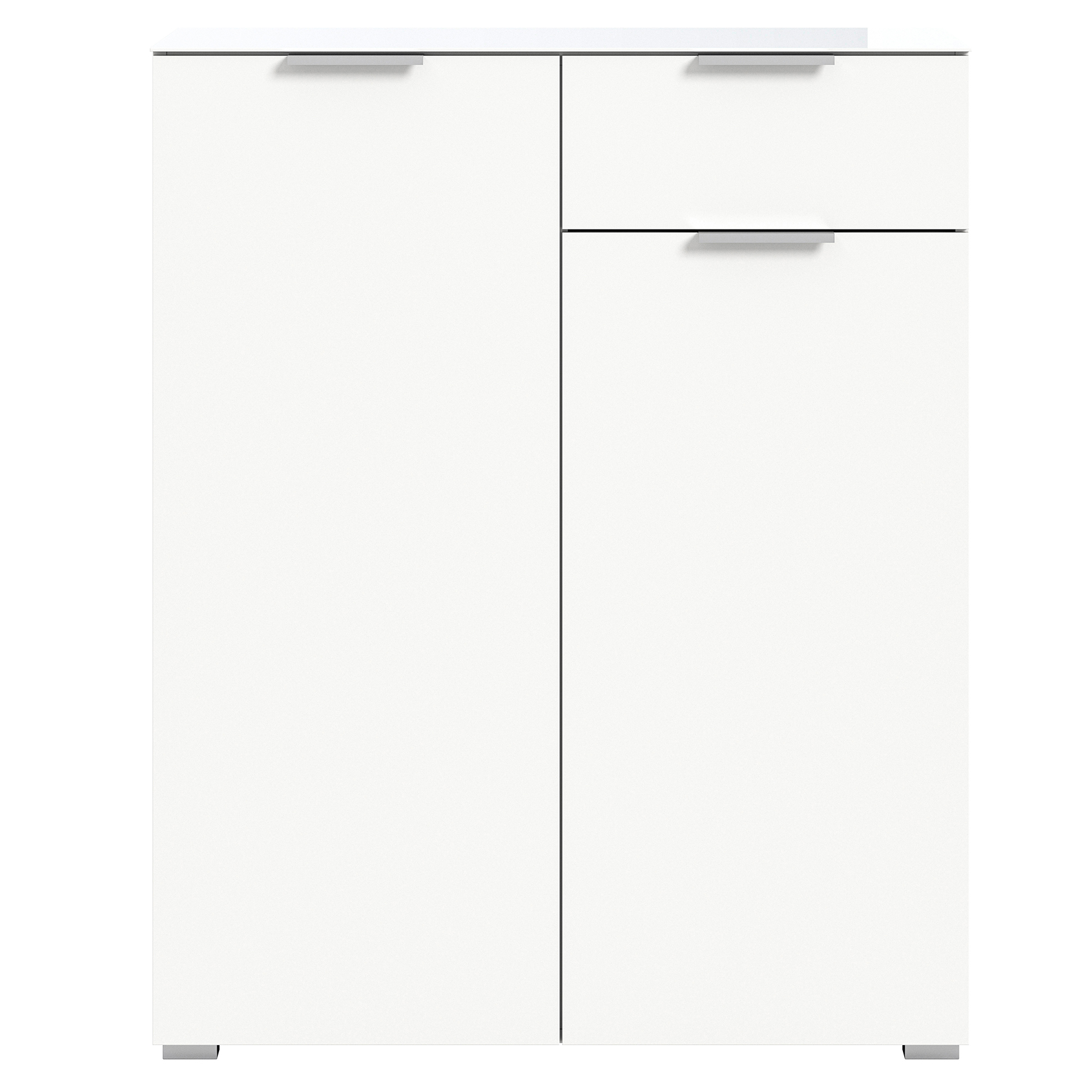 Kommode RAY - weiß - Glasplatte - 112 cm hoch