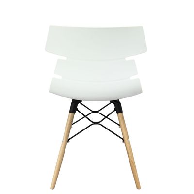 Lot de 4 chaises TESS - pieds bois et acier noir - blanc