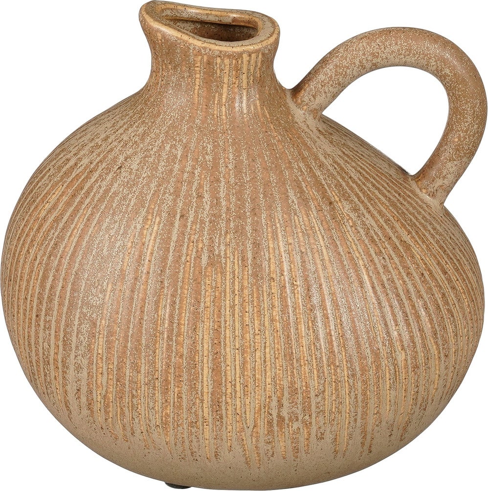Mica Decorations vaas Puglia bruin 17,5 x 14,5 x 17 cm