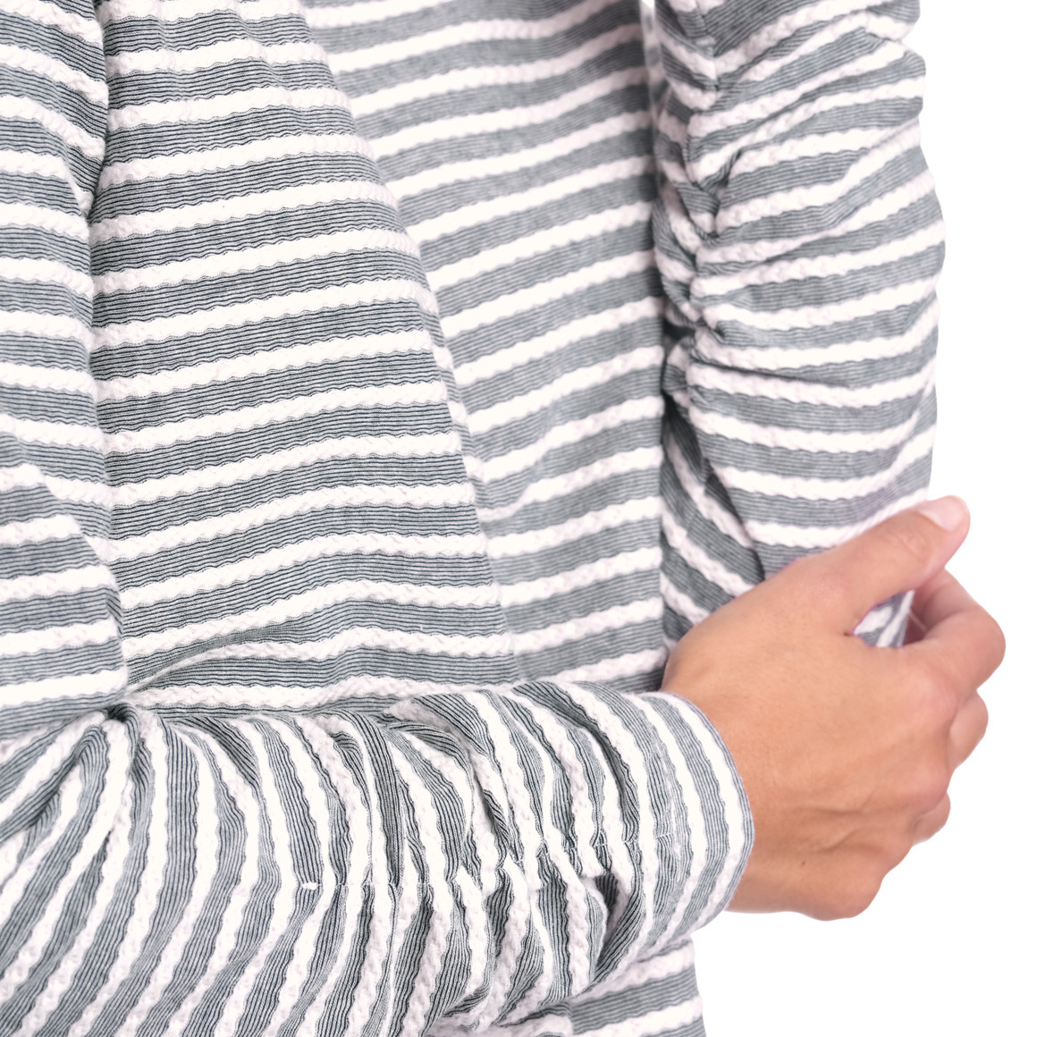 Gina Benotti Damen Langarmshirt mit Raffung hellgrau