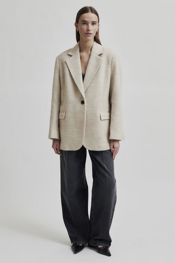 Second Female Sera Wool Blazer Beige melange