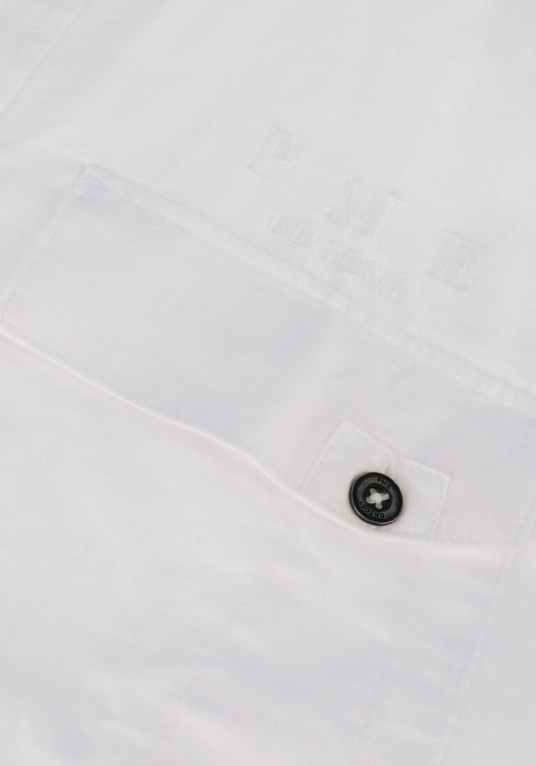 PME LEGEND witte pme legend casual overhemd short sleeve shirt ctn linen cargo walker