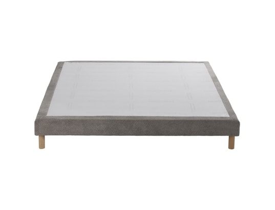 SOURCE DE REVES - Sommier 140 x 190 Sommier tapissier gris clair chenille bouclettes 140x190
