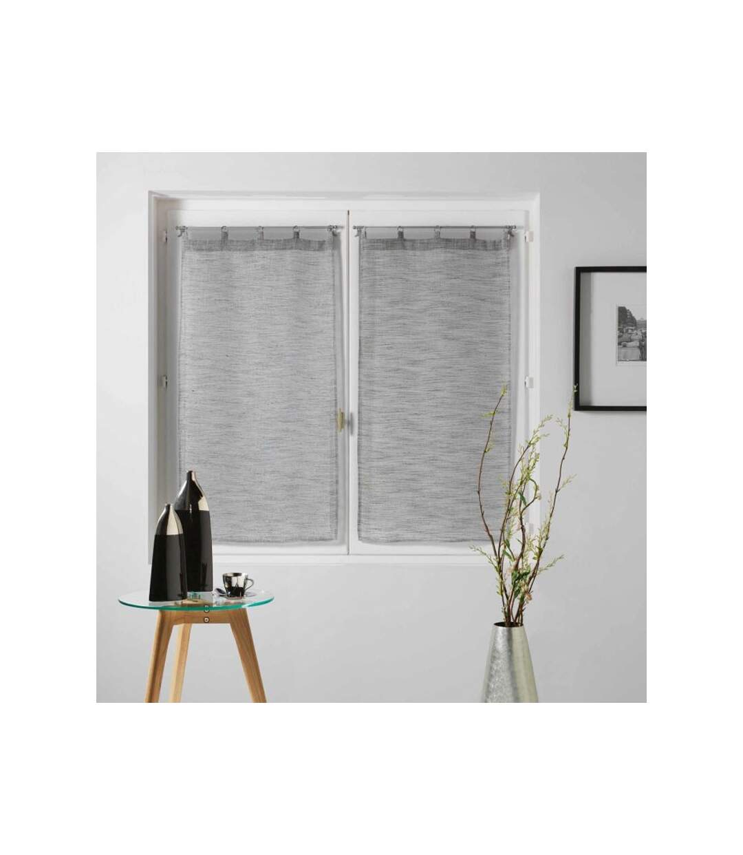 Paire de Voilages Milza 60x120cm Anthracite