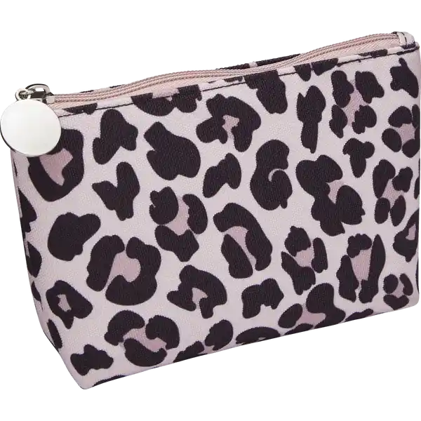 Schminktasche beige / schwarz / pink Leo