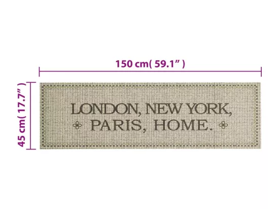 Tapis de cuisine lavable imprimé Home capitales 45x150 cm