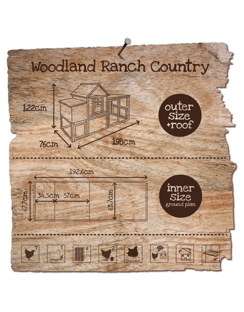 Duvo+ Woodland Kippenhok Ranch Country - Kippenhok - 198 x 76 x 122 cm