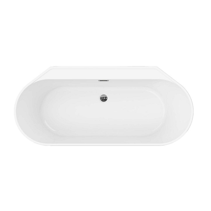 Baignoire semi-îlot Nakina L. 160 cm x l. 75 cm blanc
