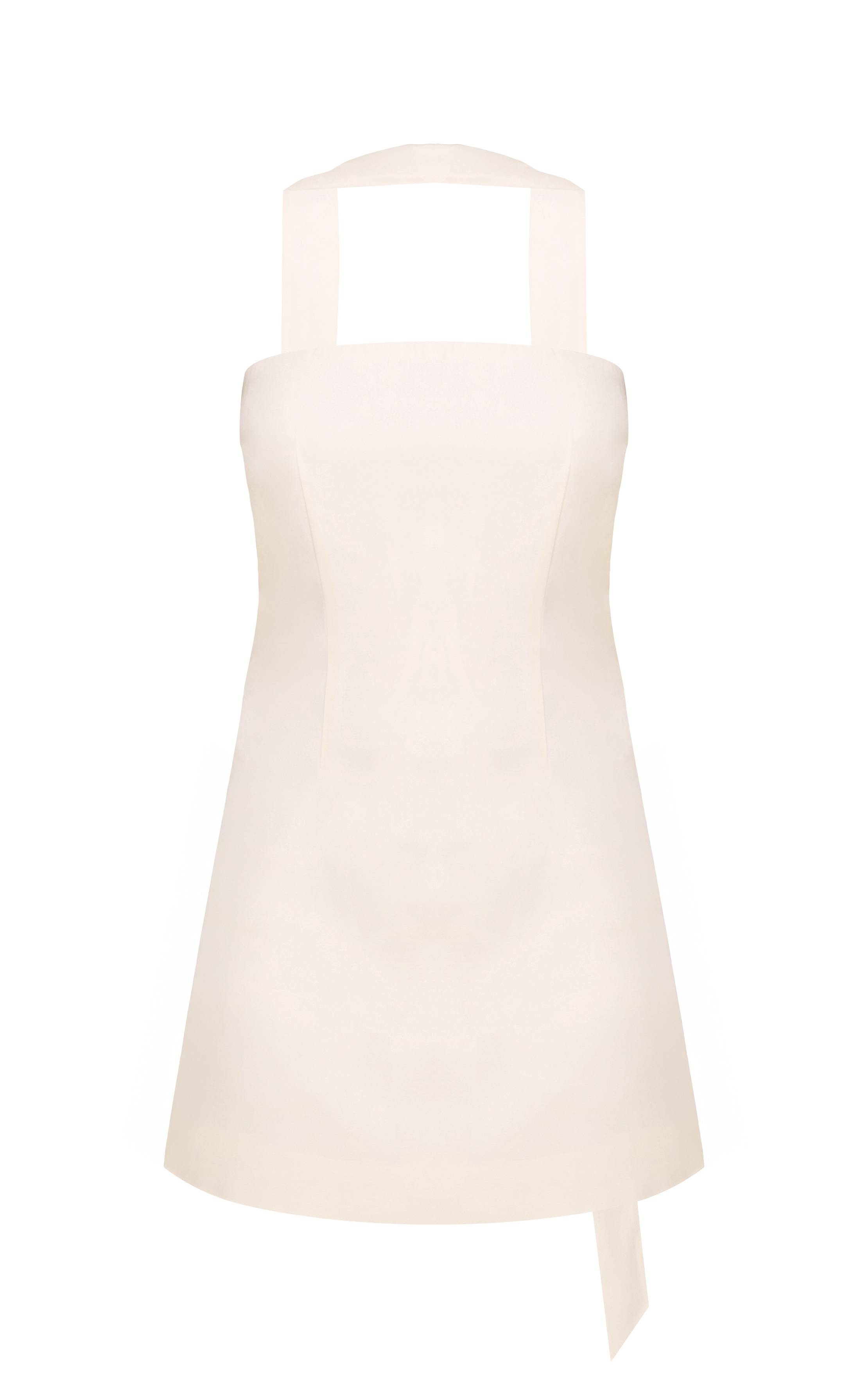 Pale Yellow Robe Droite Bandeau À Détail Foulard Tissé