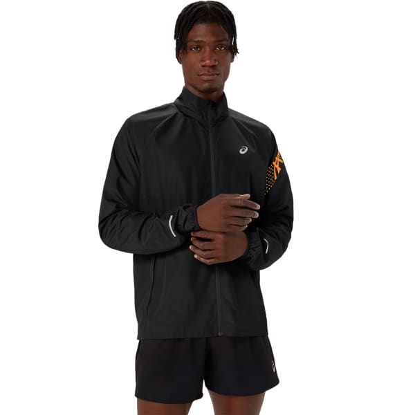 Veste running ASICS ICON JACKET PERFORMANCE PERFORMANCE BLACK/STADIUM ORANGE