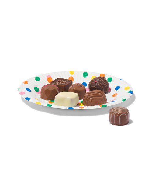 8 assiettes à dessert en carton Ø17.5cm confettis