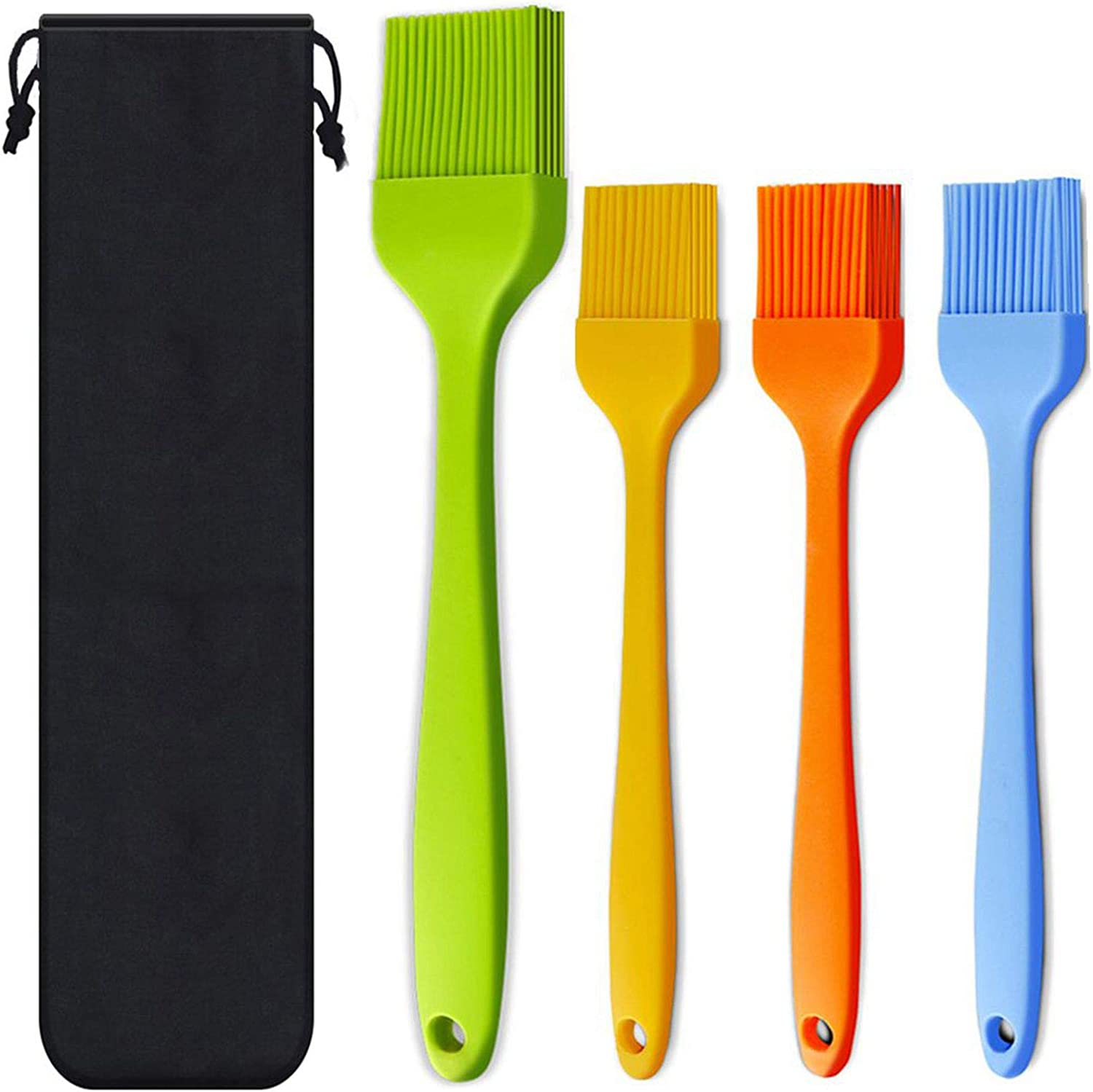 (4er Set) Silikon Back Pinsel Küchen Grillpinsel zum Bestreichen / Marinieren - Bunt