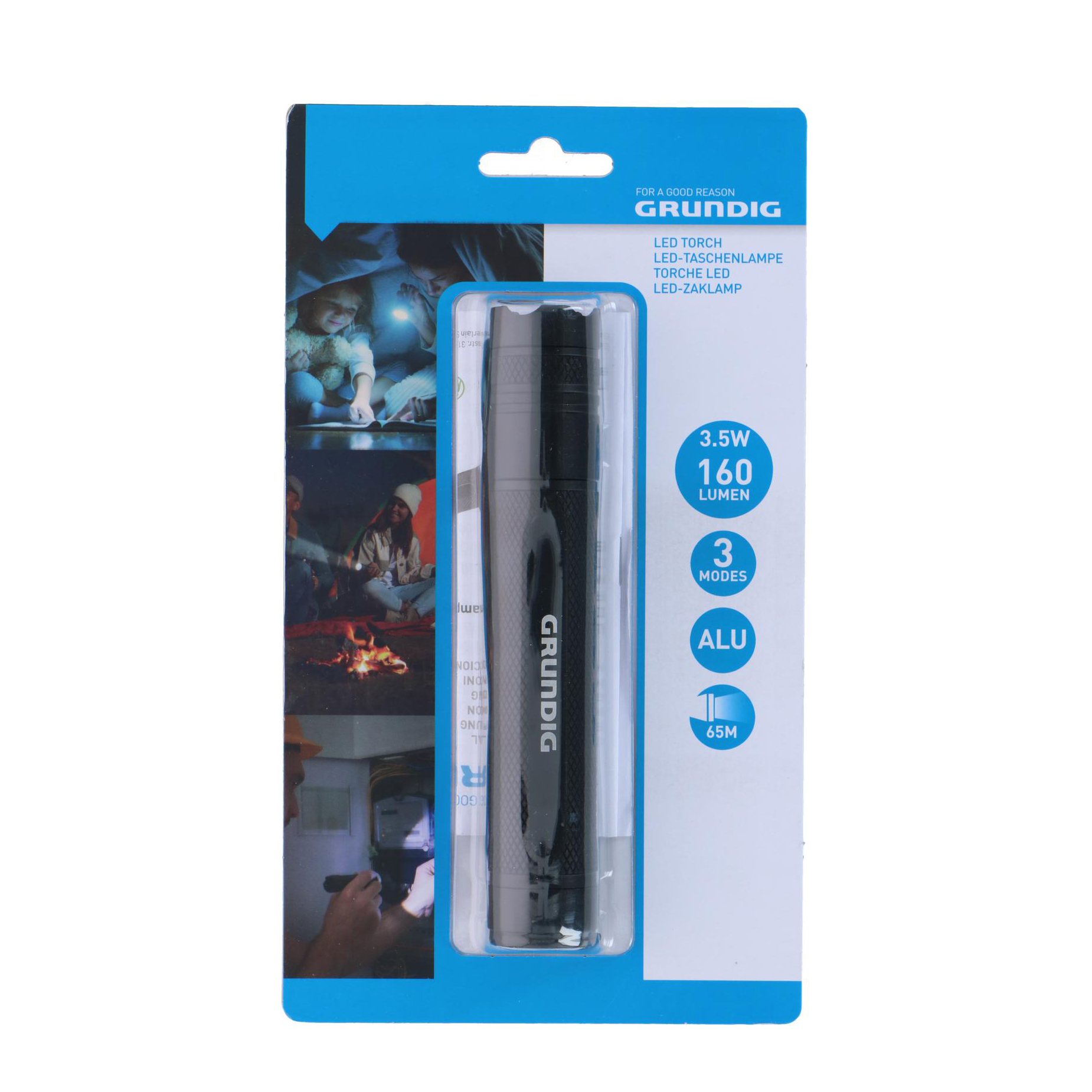 LED Taschenlampe schwarz 15.5 cm