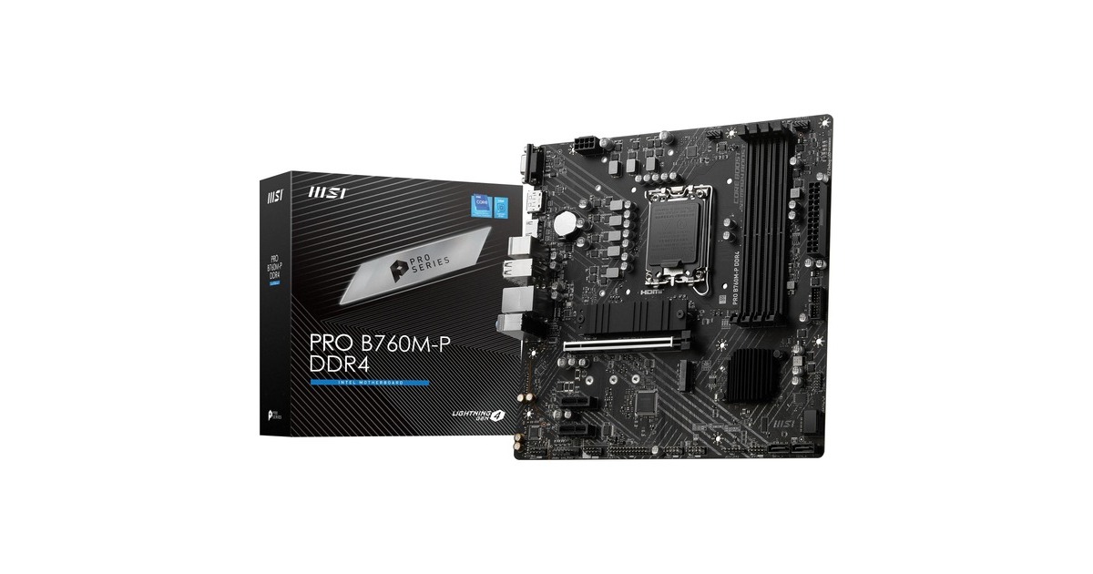 MSIPRO B760M-P DDR4 socket 1700 moederbord  (Zwart, RAID, Gb-LAN, Sound, µATX)